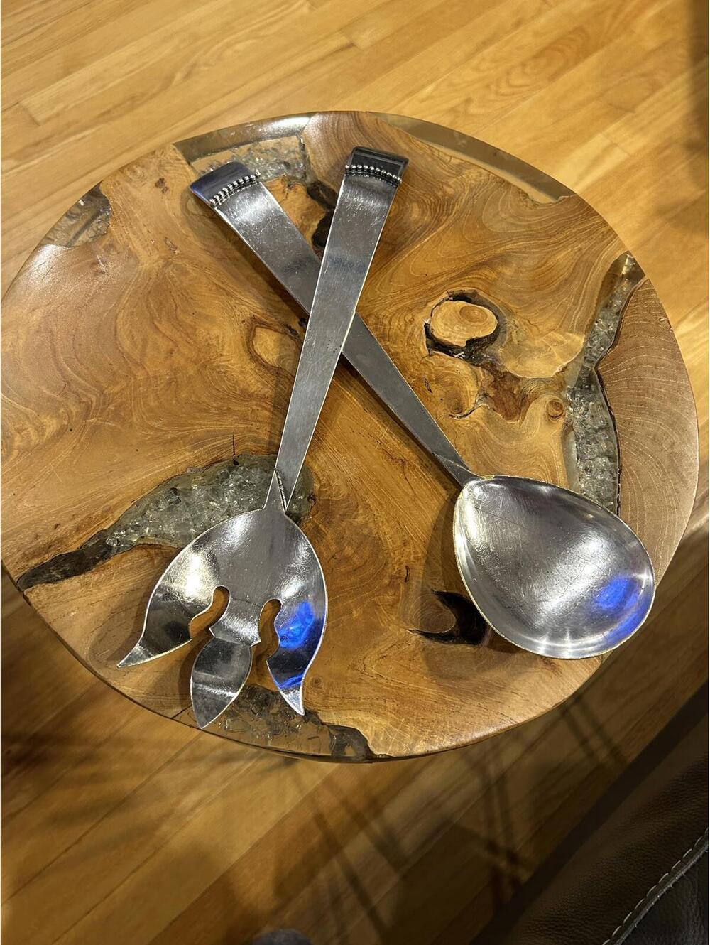 Three Crowns Silver-smiths company serving spoons